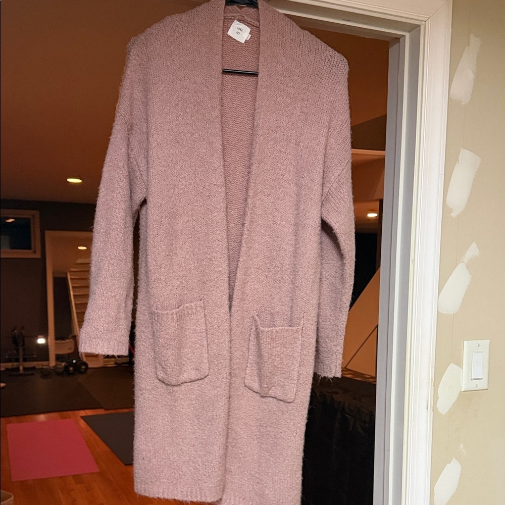 Cozy Blush Open-Front Cardigan